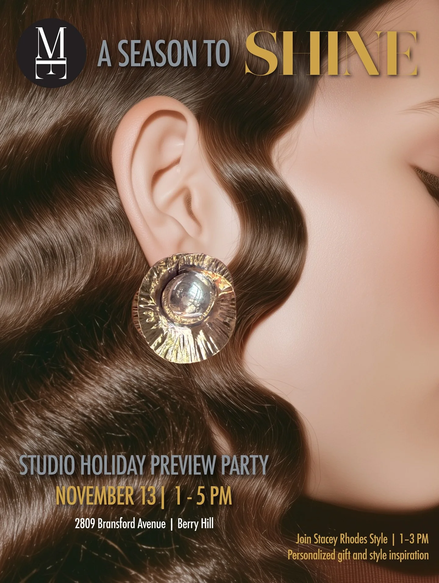 Join ME this Thursday for our first ever ME Studio Holiday Preview: A Season to Shine &mdash; a relaxed, festive afternoon of handcrafted jewelry, thoughtful gifting, and a few sparkling surprises:

✨✨Design Your Own Bag Charm
Create a decorative bag