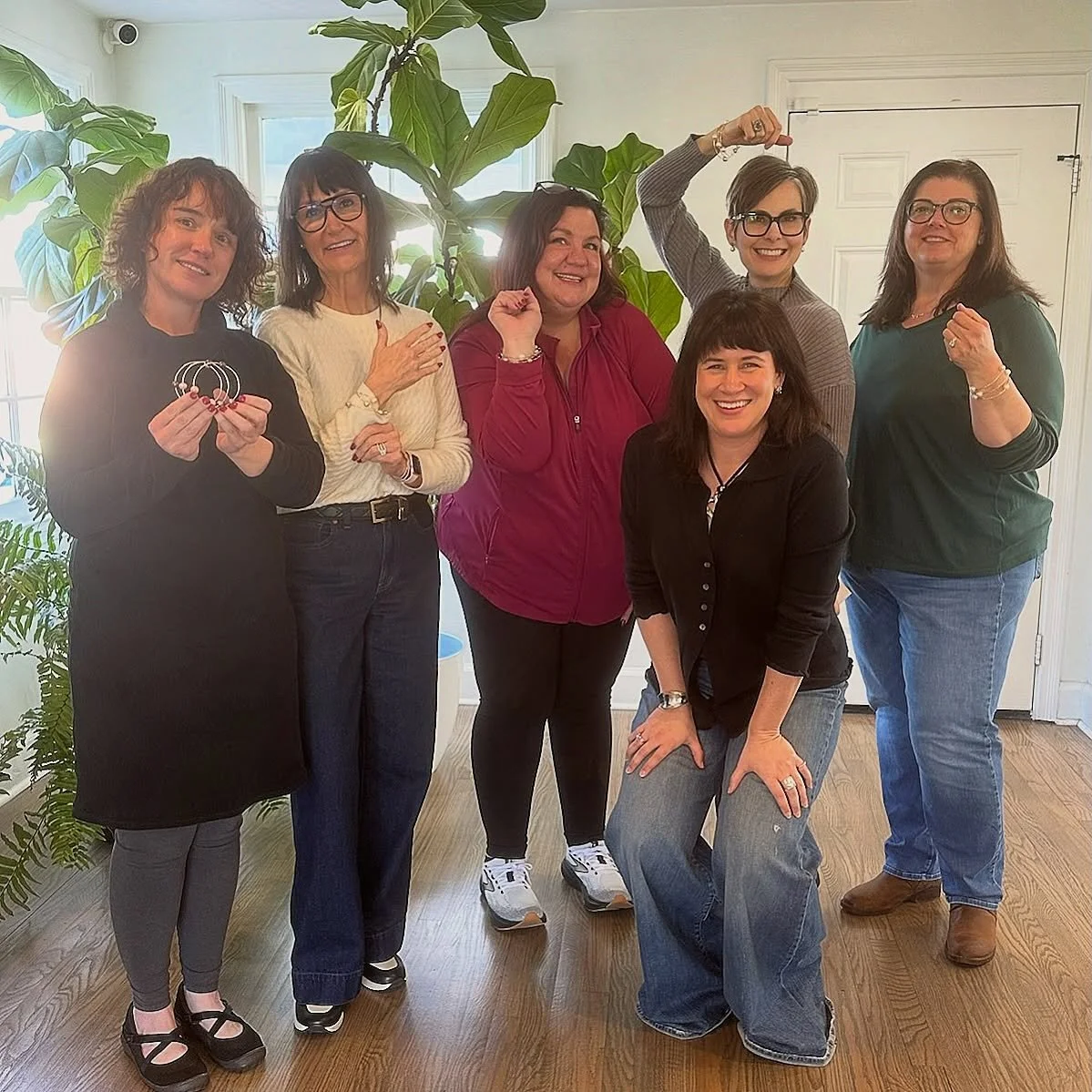 Strong women. Beautiful pearls with a little metal and fire thrown in for excitement.

There&rsquo;s something special that happens around the bench when a group of women gather to make something with their hands. Laughter, encouragement, a little pr