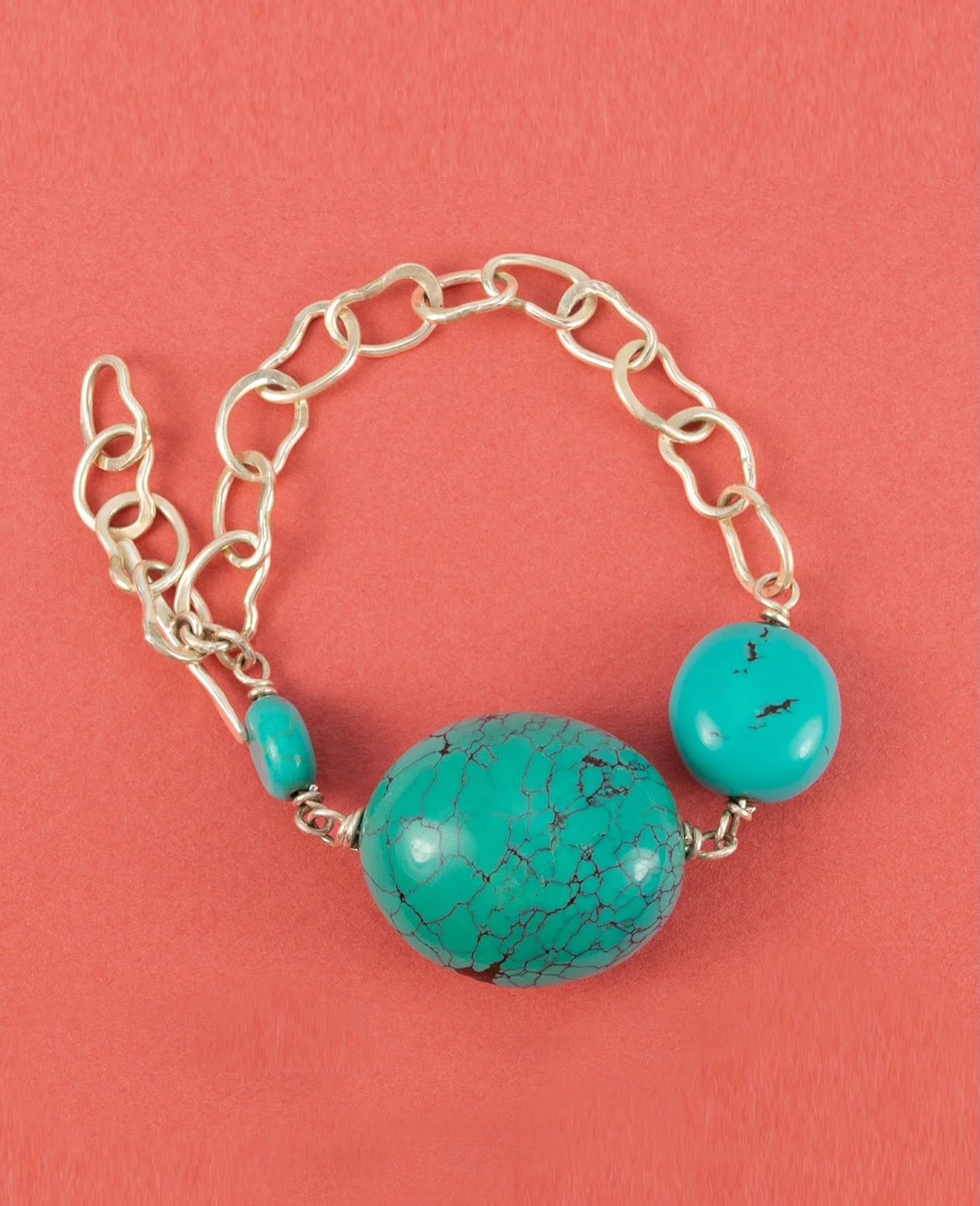 This one says a lot about you&mdash;and it&rsquo;s all good stuff! ❤️

Chunky vintage turquoise stones from our archives make quite the statement, paired with handmade sterling silver chain and our signature toggle.

Bold. Unexpected. Completely ME, 