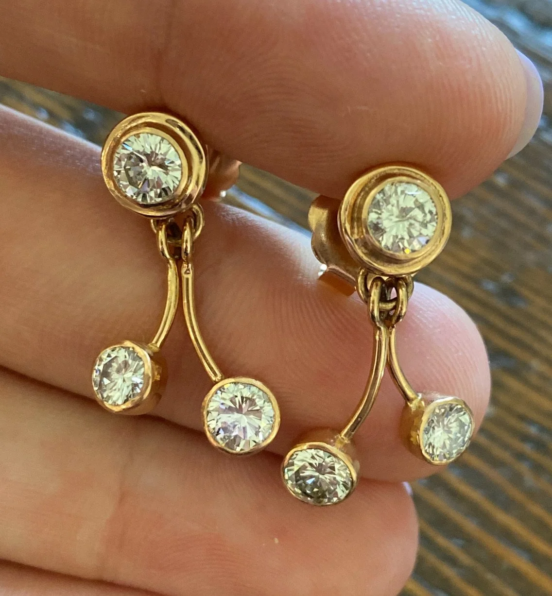 Rose Gold Diamond Drop Earrings