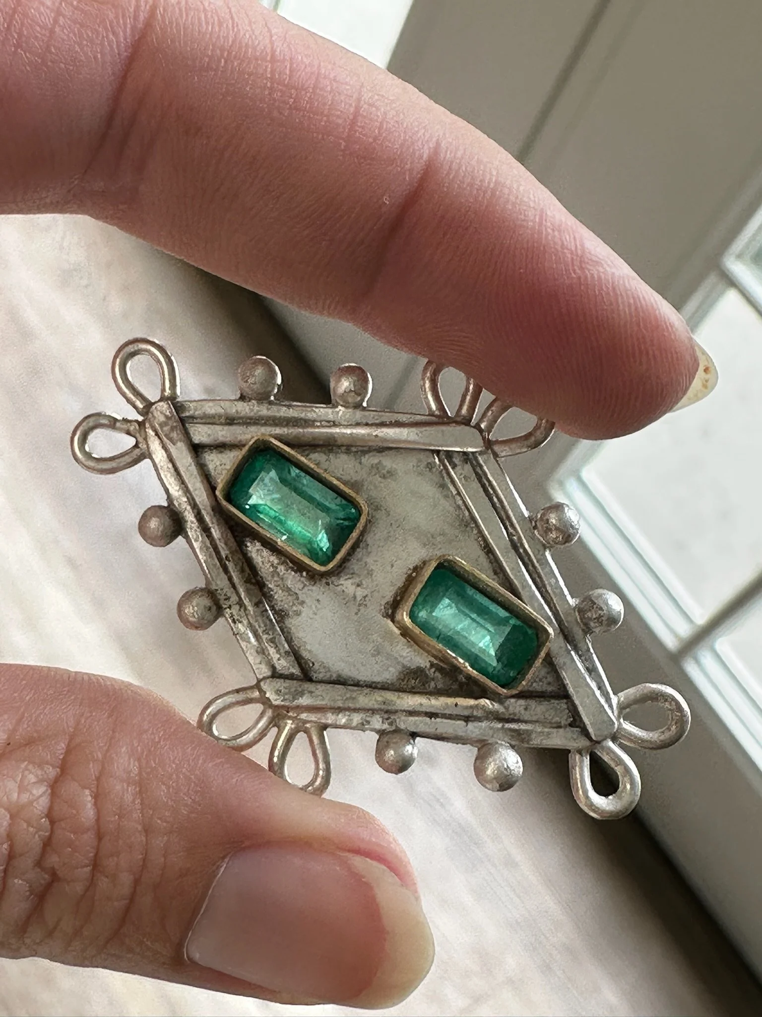 Work in progres emerald anniversary pin