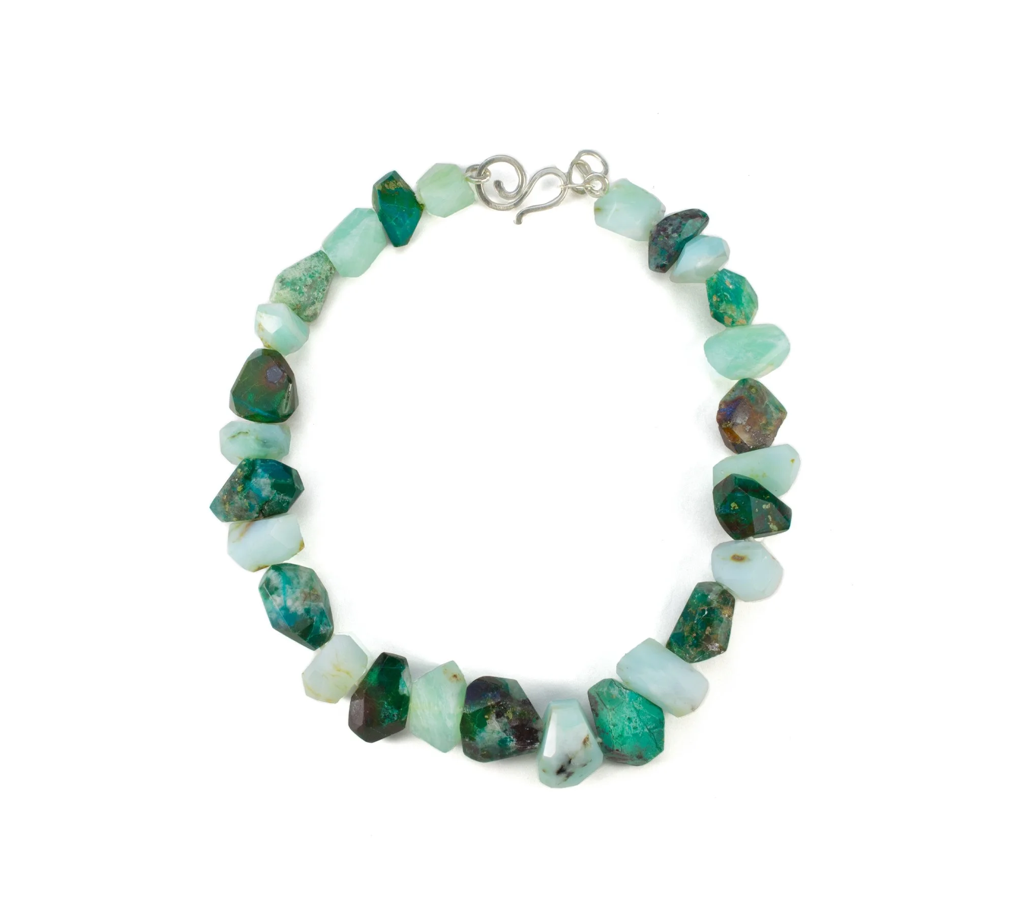 chrysoprase and chrysocolla stone necklace
