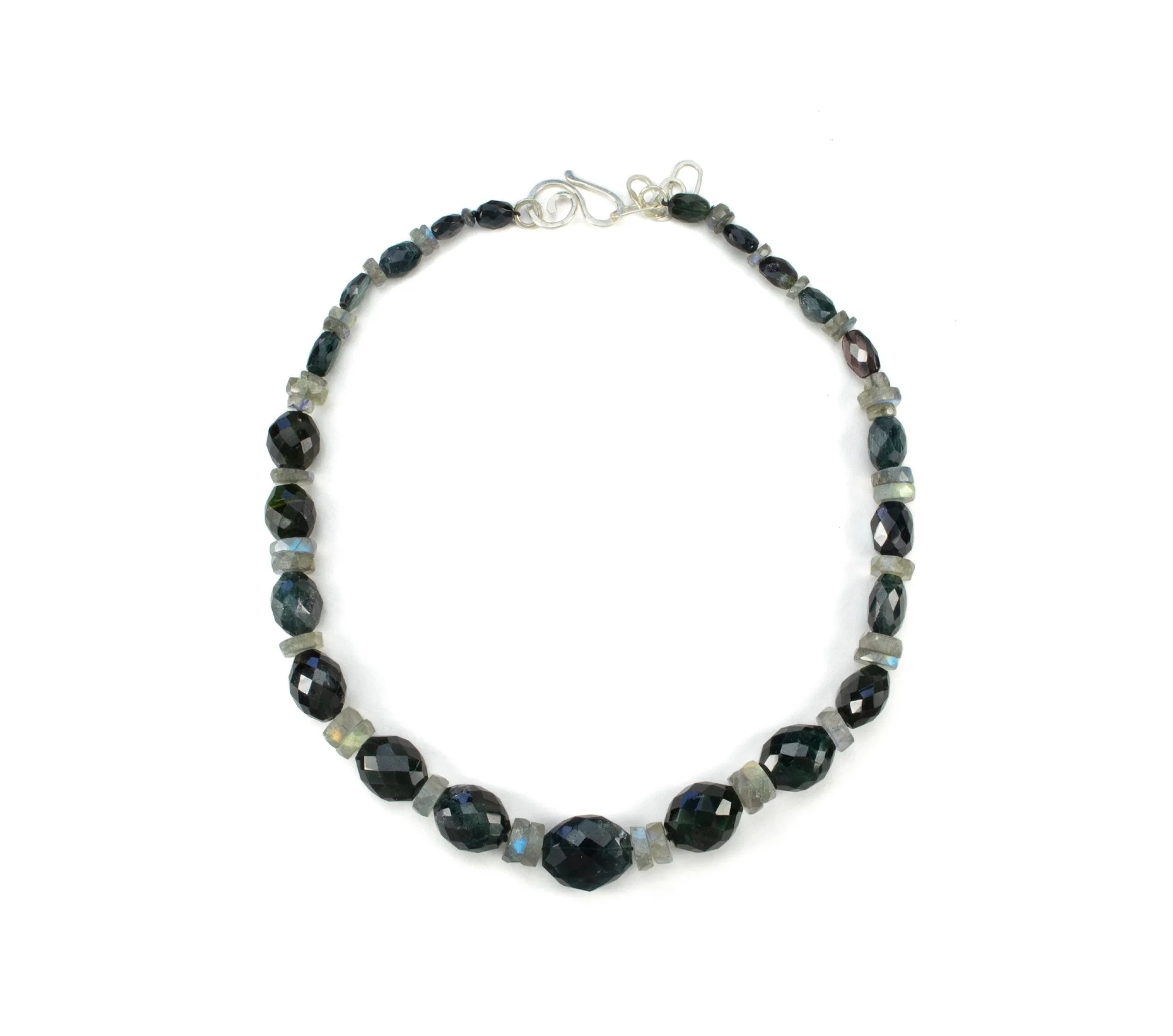 tourmaline and labradorite stone necklace