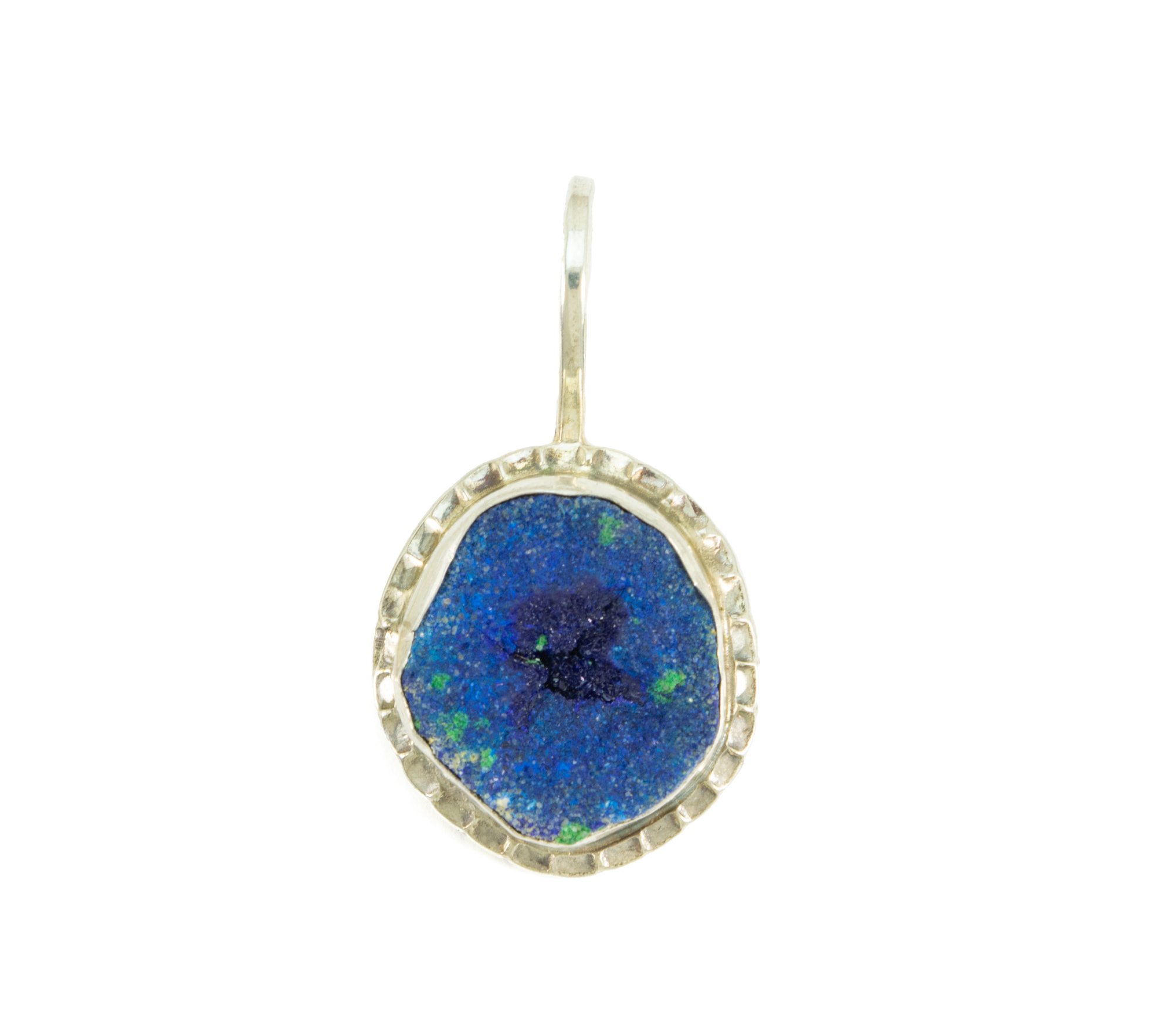 azurite druzy charm