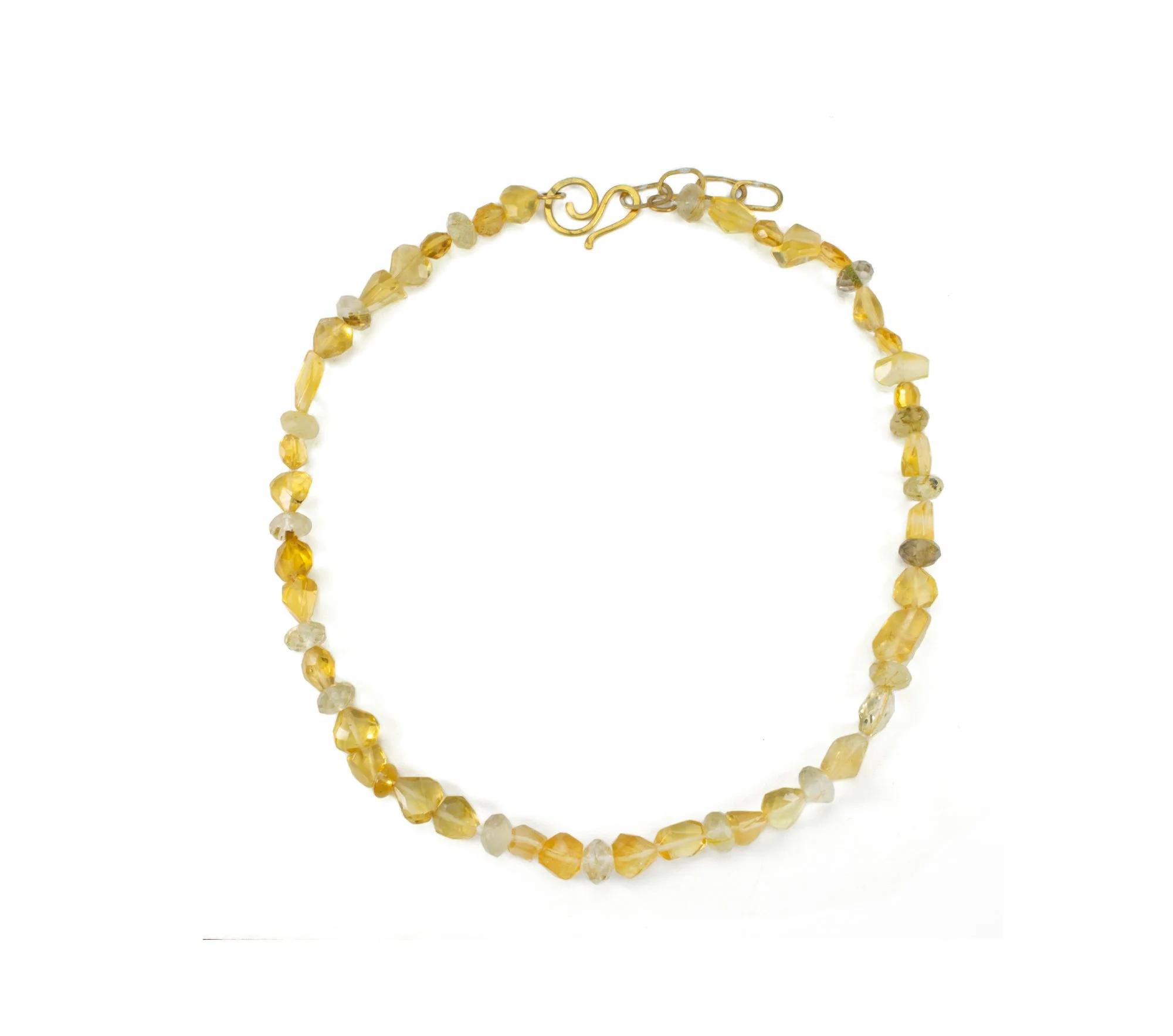 citrine and rutilated quartz necklace