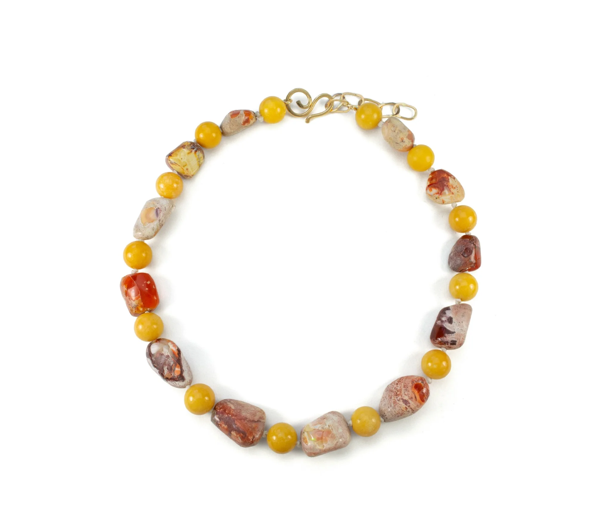 opal and jade stone necklace