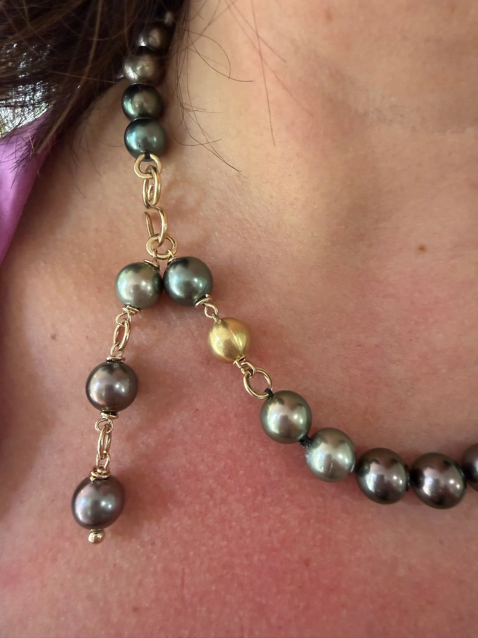 Gold Tahitian Pearl Necklace