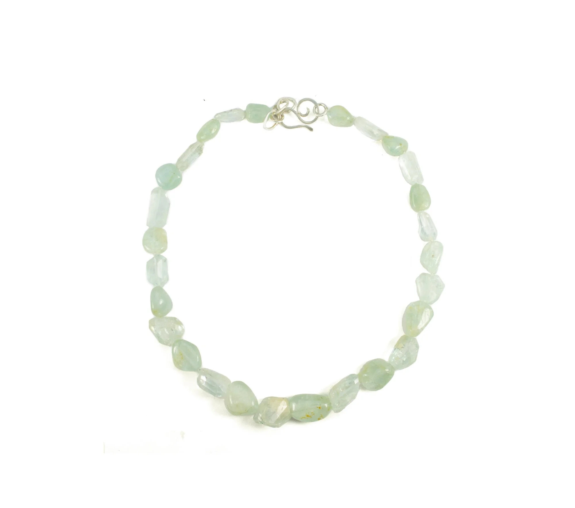 aquamarine stone bead necklace