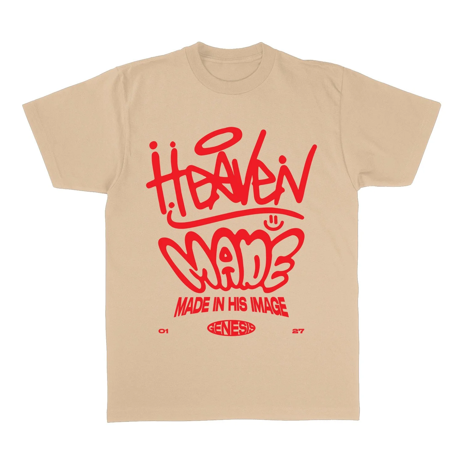Heaven Made (Made In His Image) Tee - (Khaki)