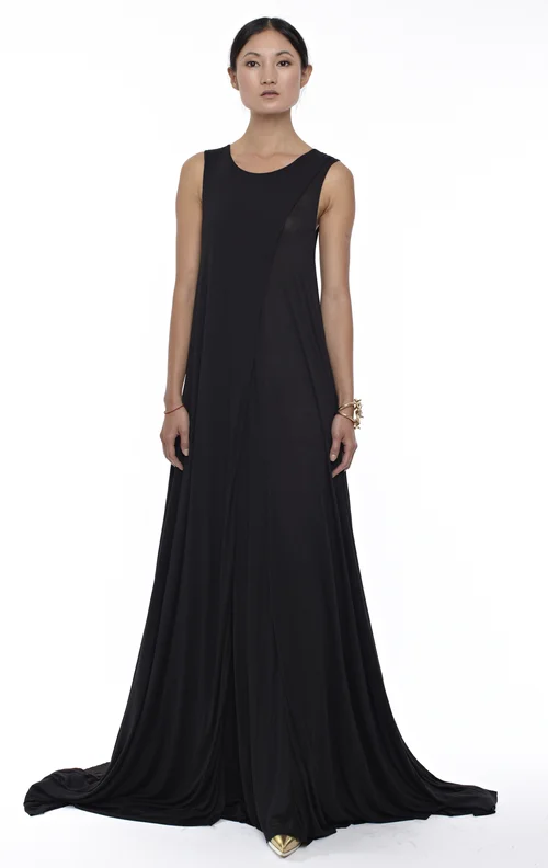 green emerald velvet dress Joseph Ribkoff Trapeze Halter Dress Style 252090 Black / 4 main image 0