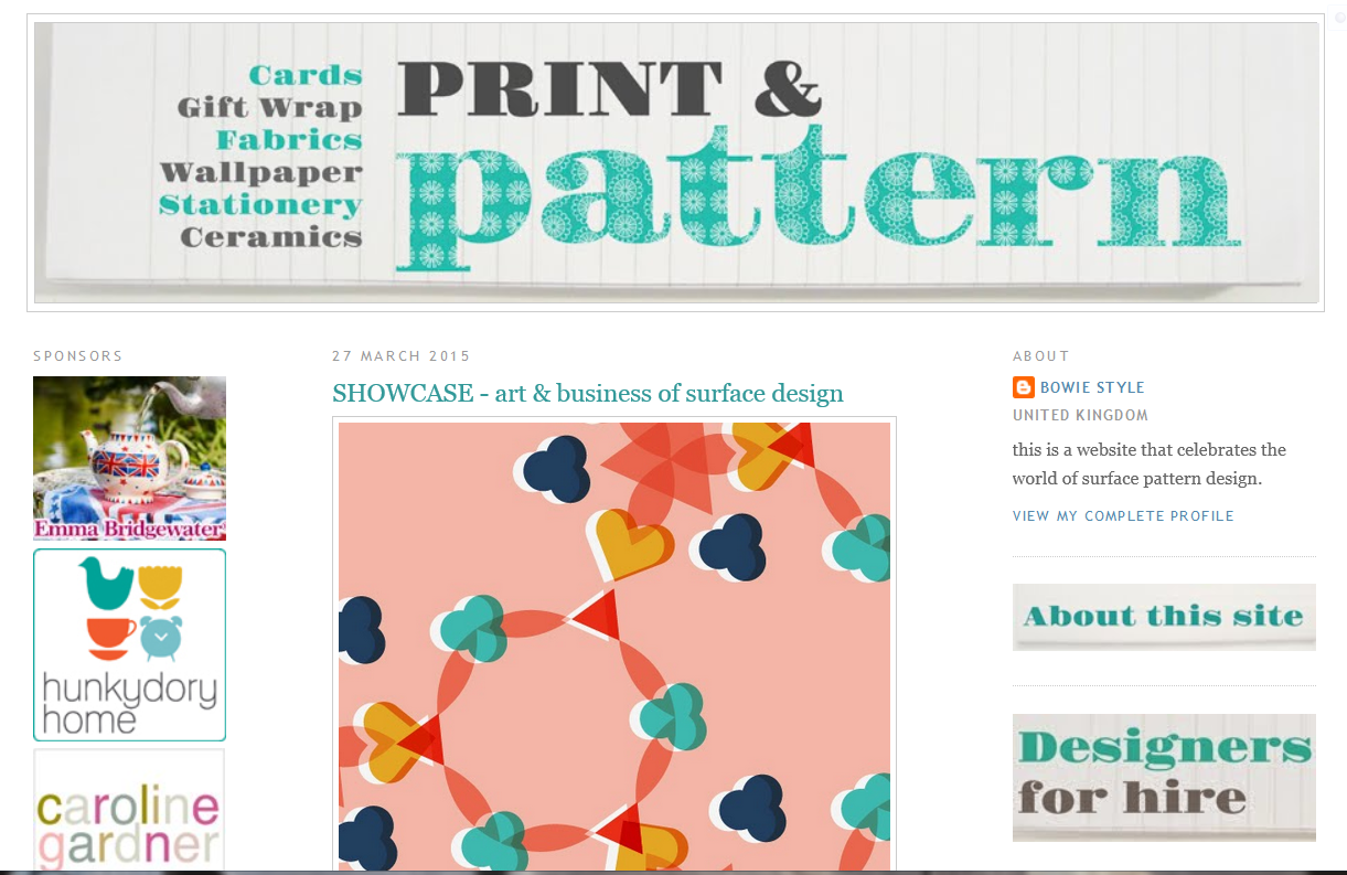 One of my designs from Make It In Design Art and Business of Surface Pattern Design Module 2 is featured in this article on the Print & Pattern Blog .