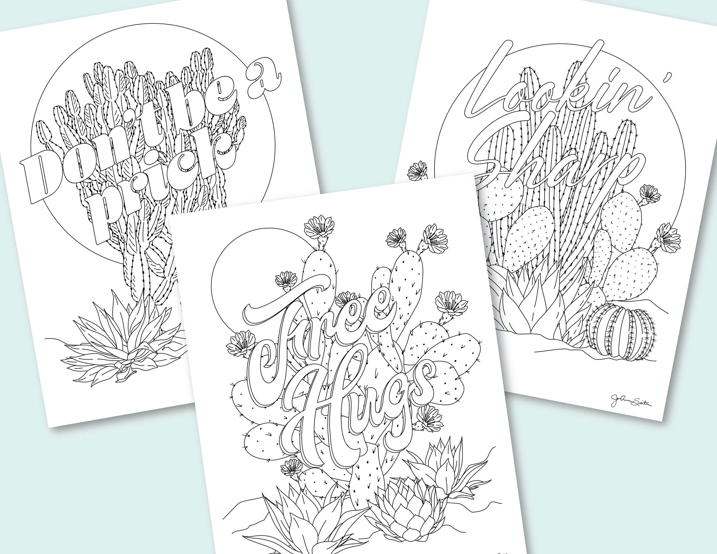 Printable Cactus Coloring Pages