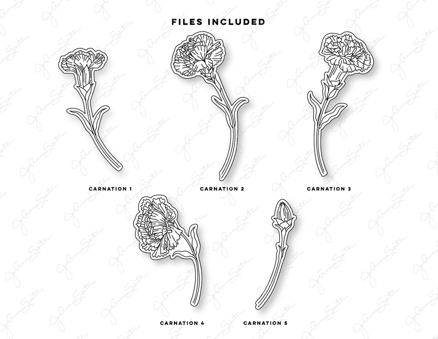 Carnation Flower Single Line SVG File, Botanical Floral Clip Art, Instant  Digital Download — JoAnna Seiter