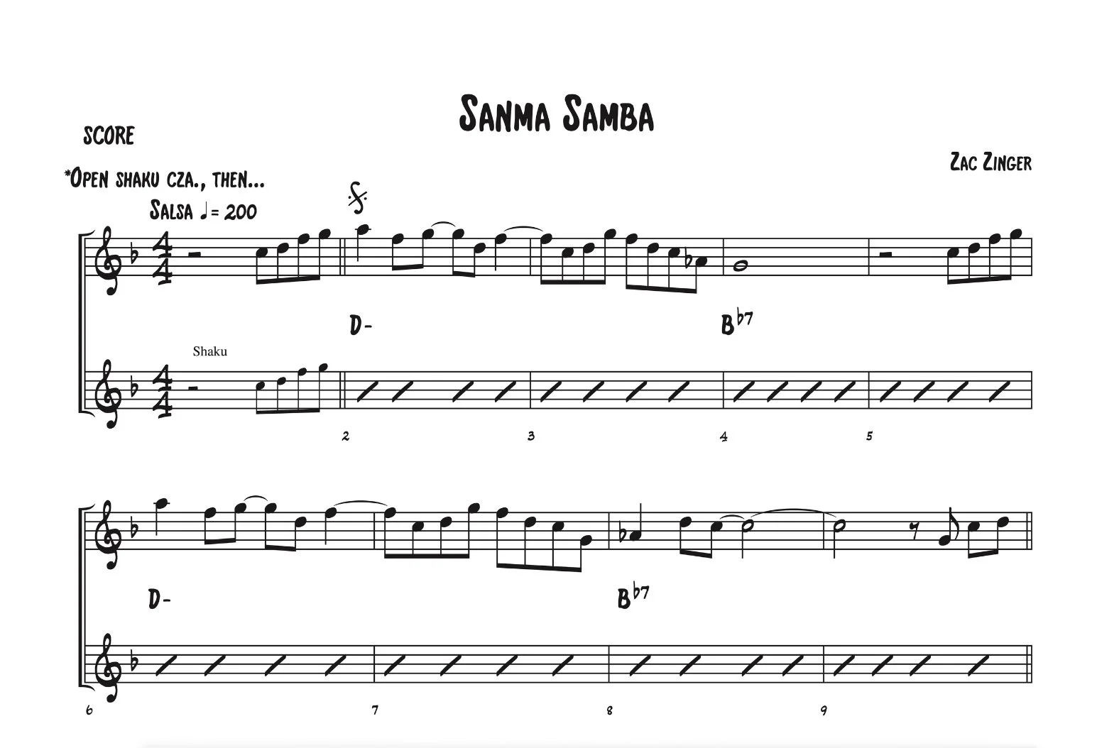 Sanma Samba (Lead Sheet)
