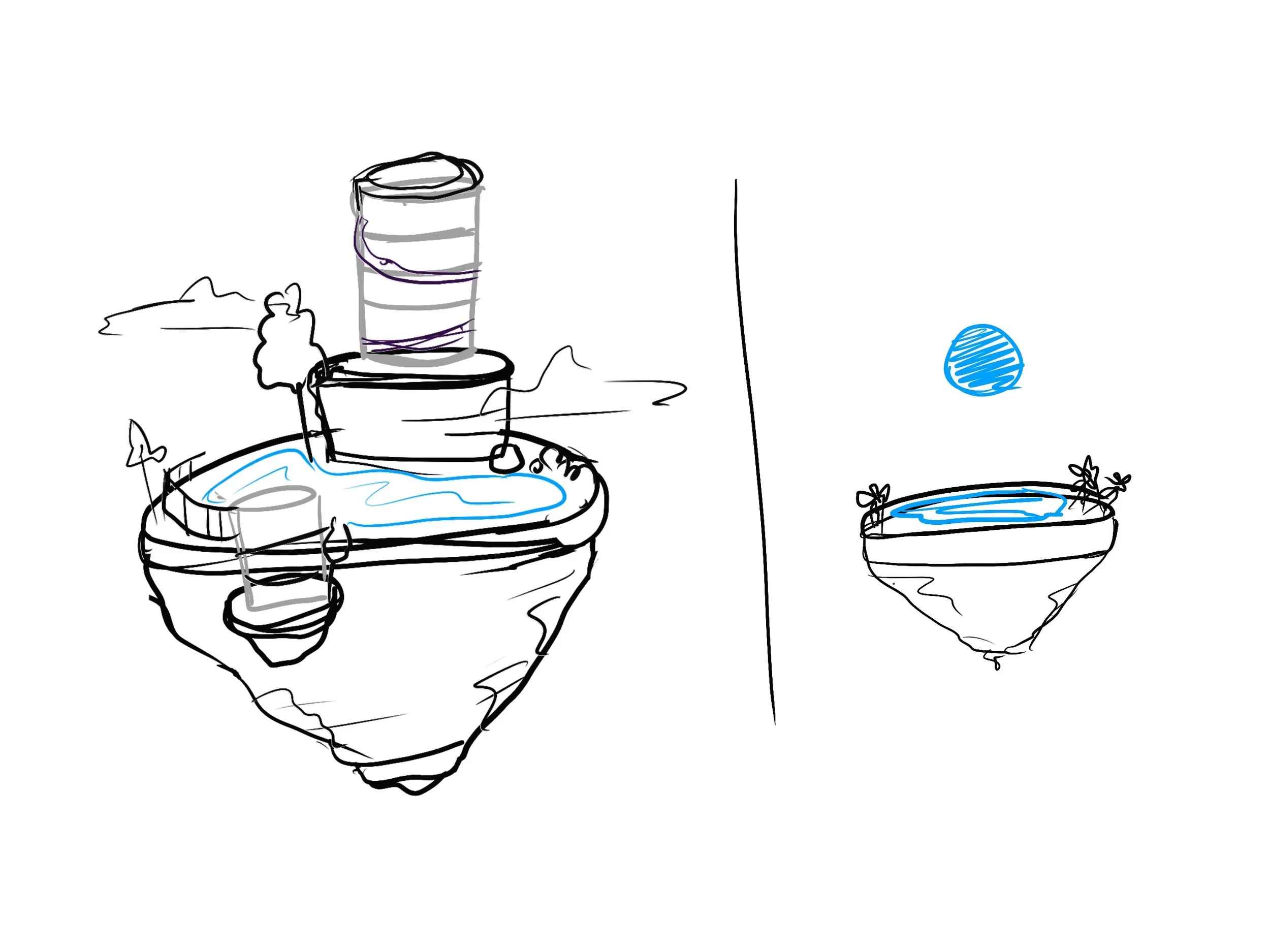 Sketch of a floating city.