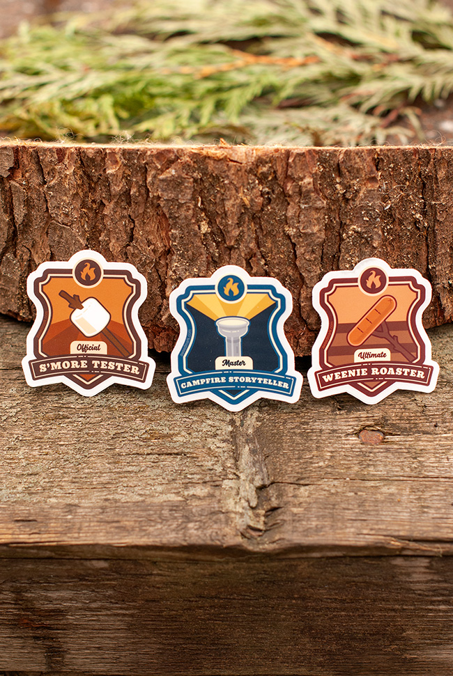 Camping Badge Vinyl Sticker Pack
