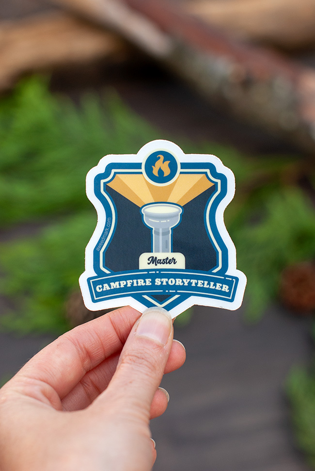 Campfire Storyteller Sticker, Camping Sticker, Adventure Sticker Pack