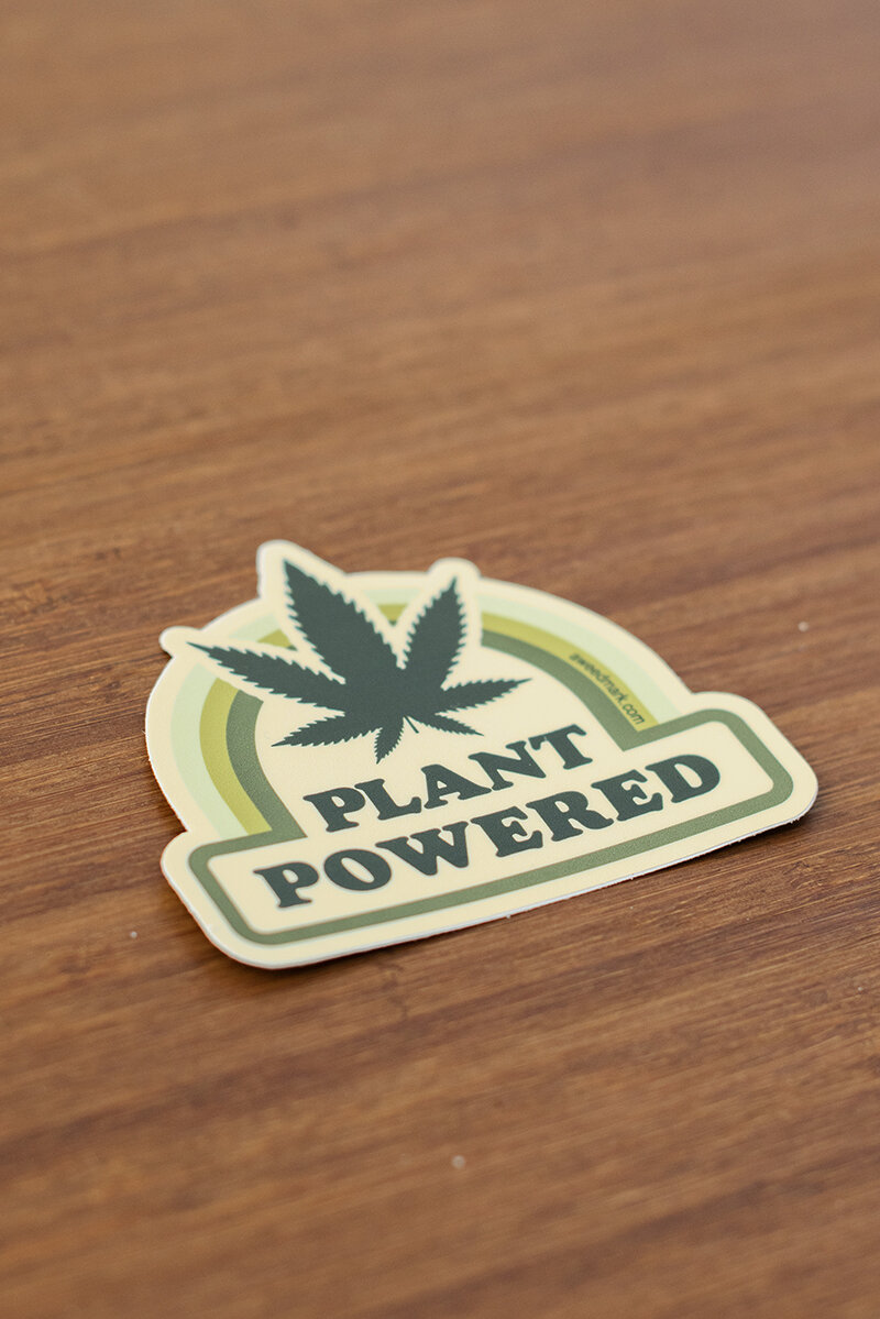 Plant Powered Cannabis Sticker — Feel-good stickers, cards, & pins