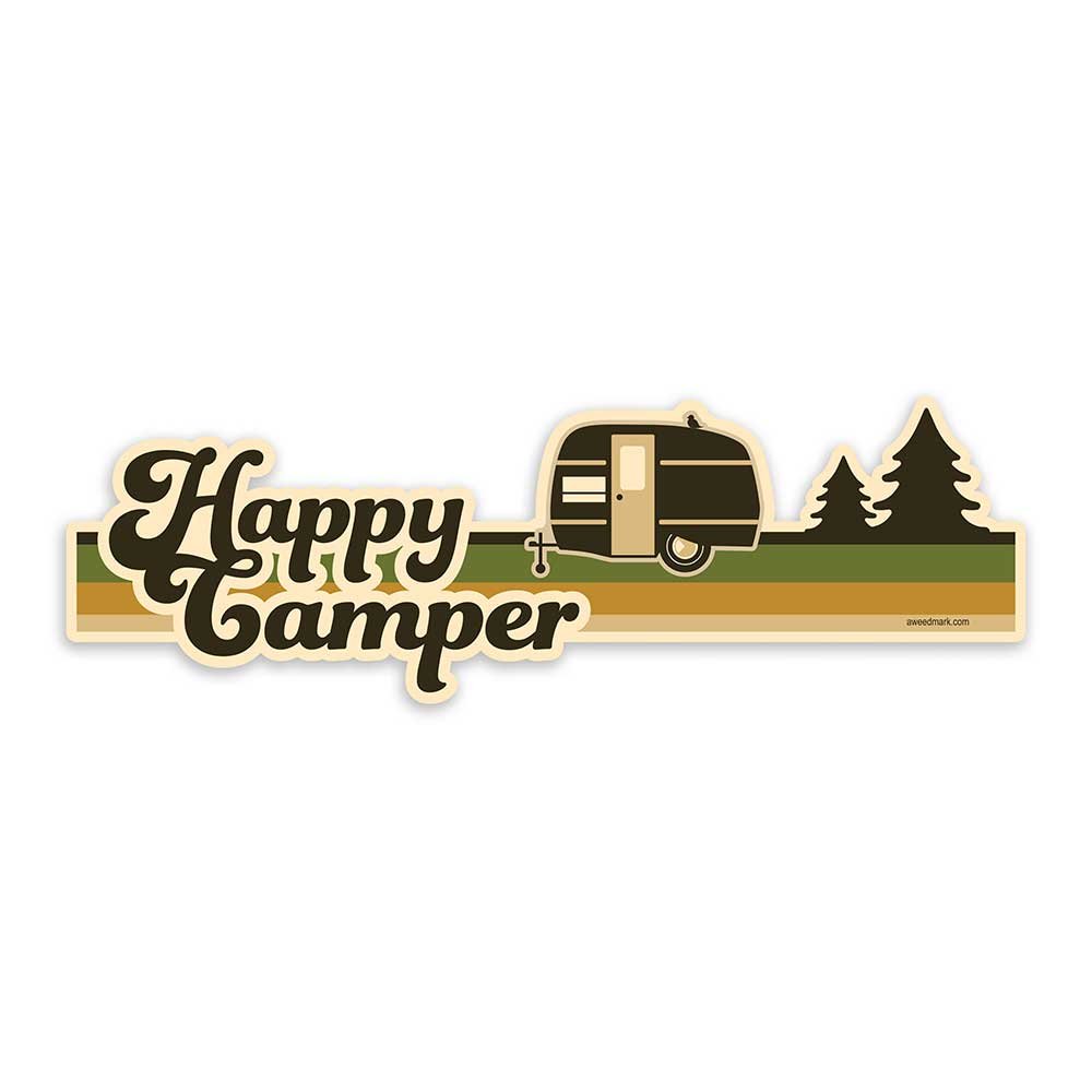 Happy (Trailer) Bumper — Feel-good stickers, cards, pins