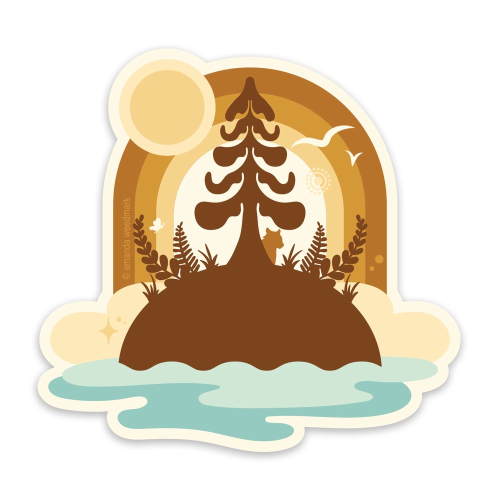 Nature Island Sticker — Feel-good stickers, cards, & pins