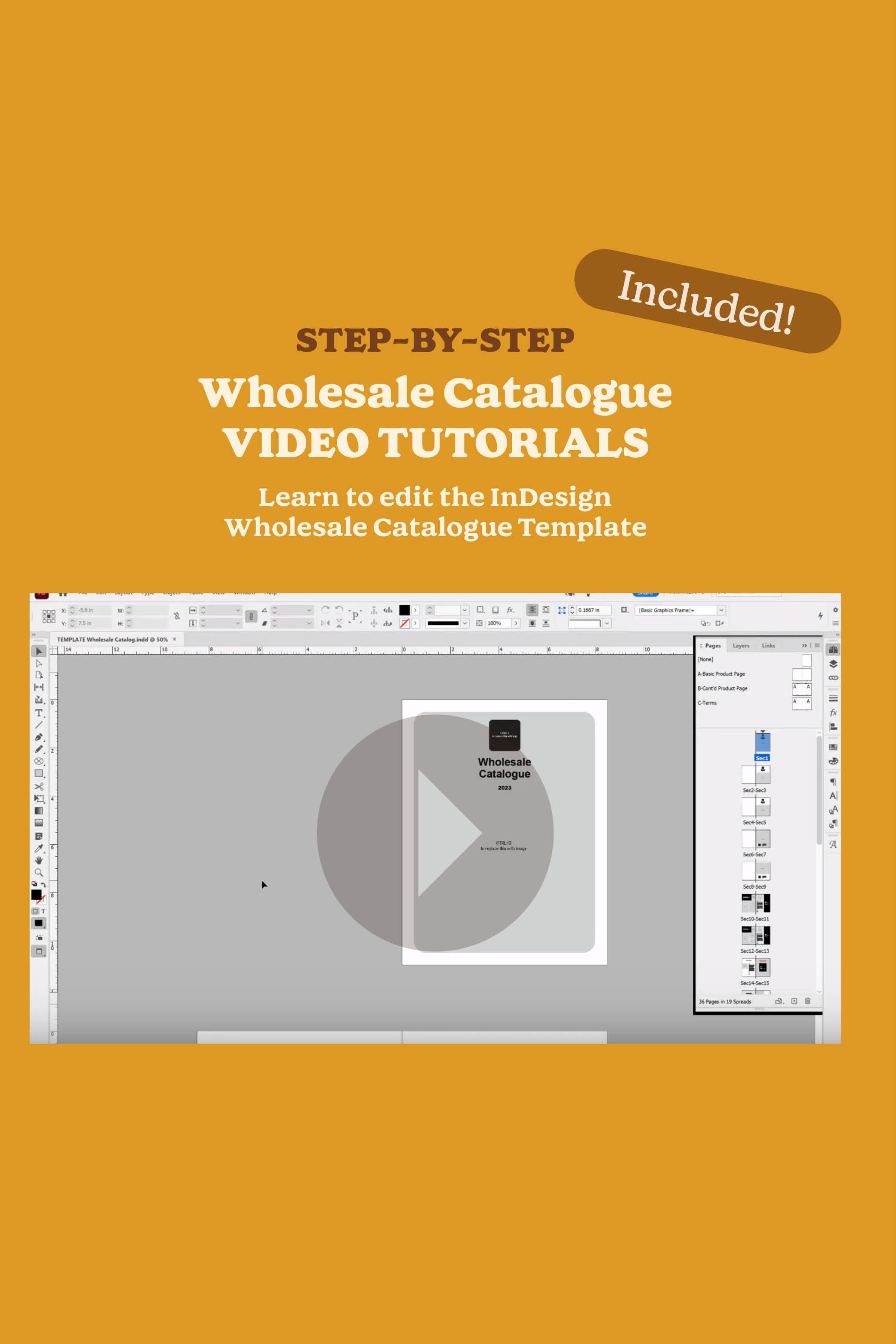 Wholesale Catalogue : InDesign Template with Video Tutorial