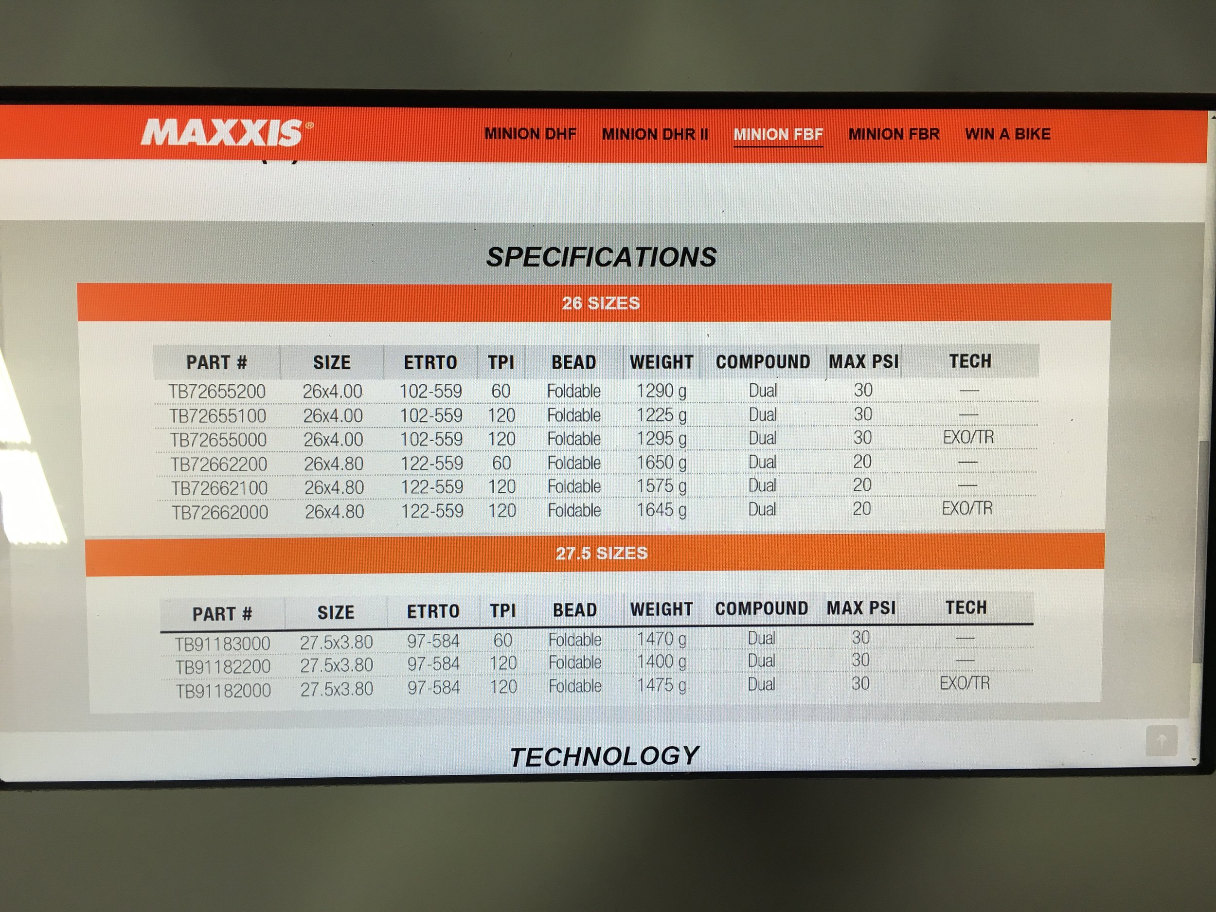 INTERBIKE 2016 Maxxis Minion FBF FBR DH F DH R in Fat bike tire sizes DIRT MERCHANT BIKES