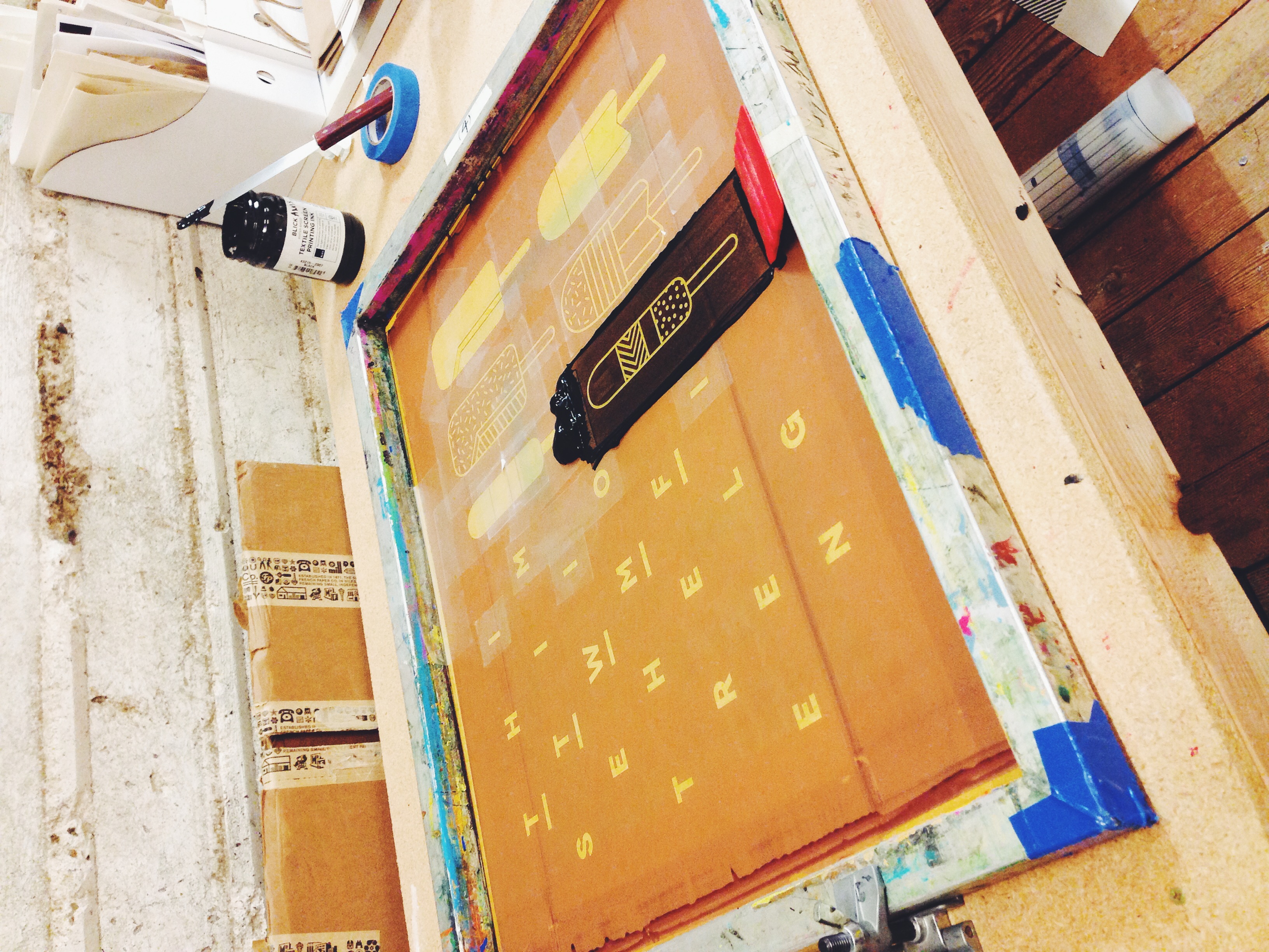 Printing our popsicle prints.