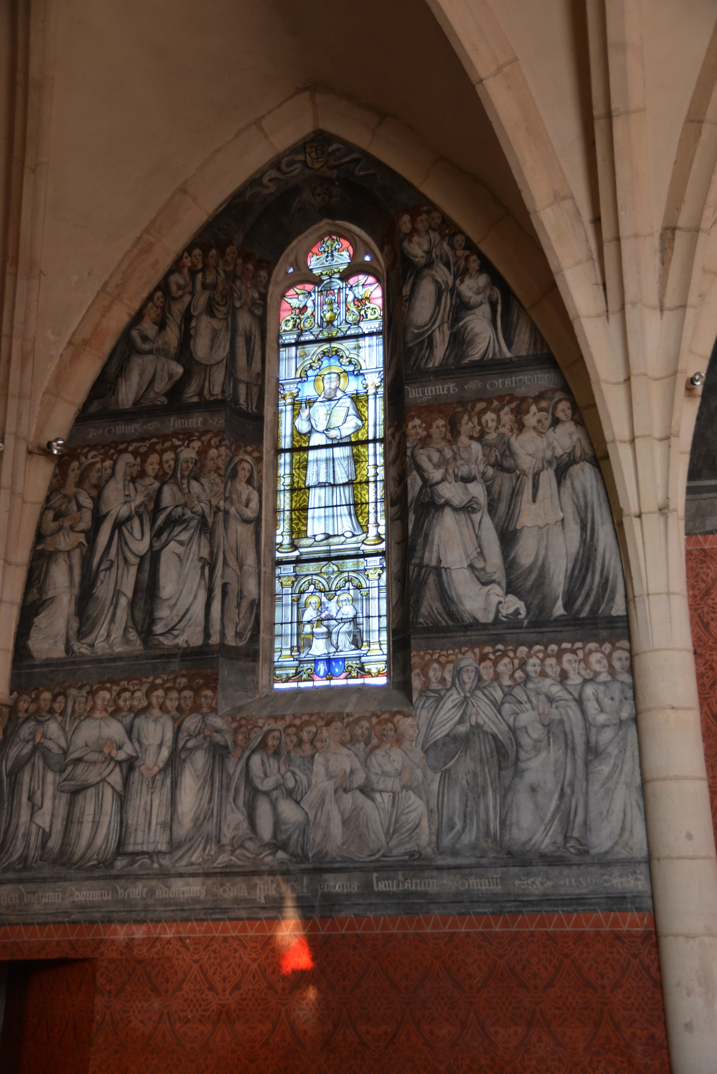 Murals on the wall of Sainte-Barbe