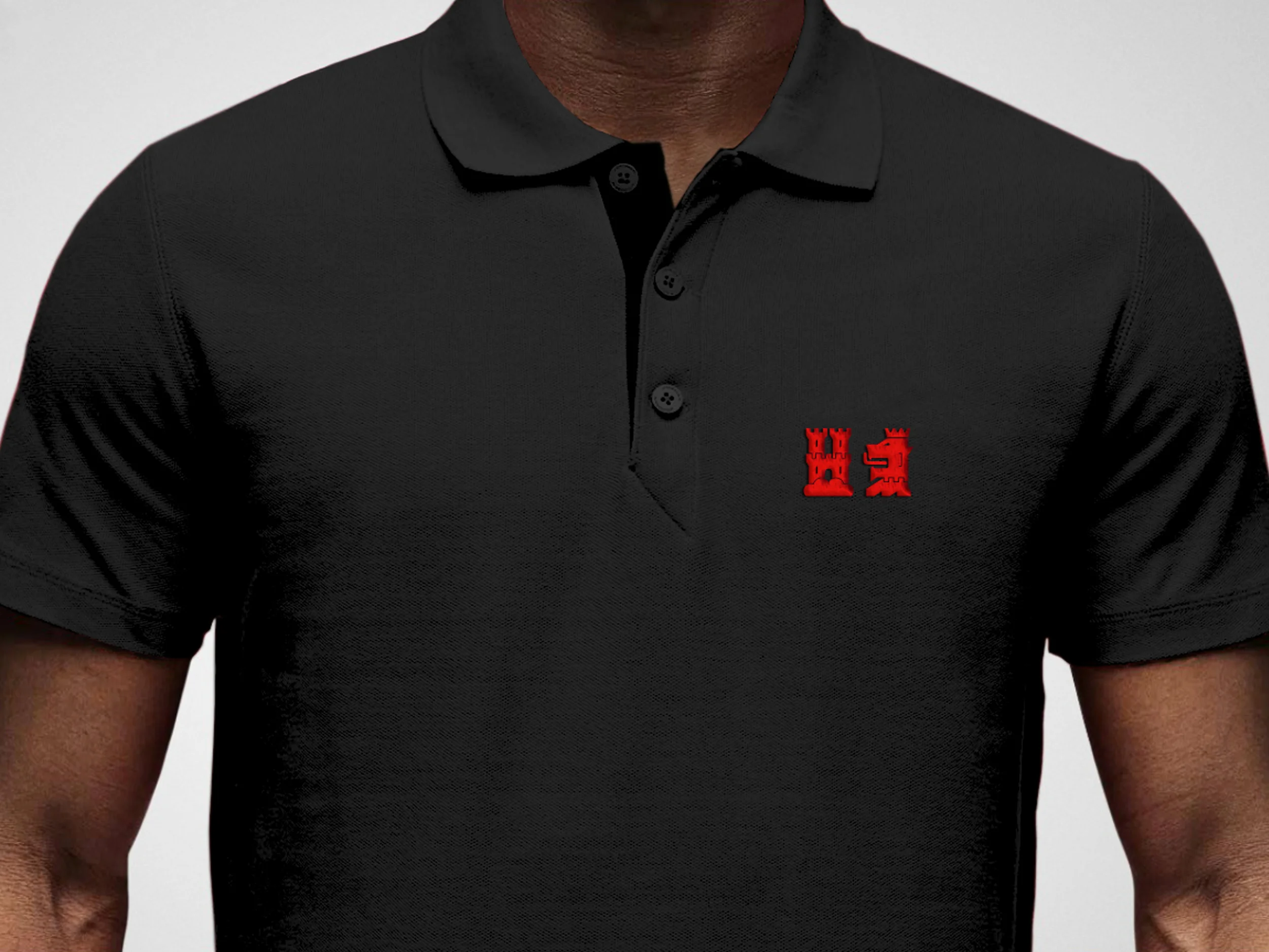  The vineyard's corporate polo shirt. 