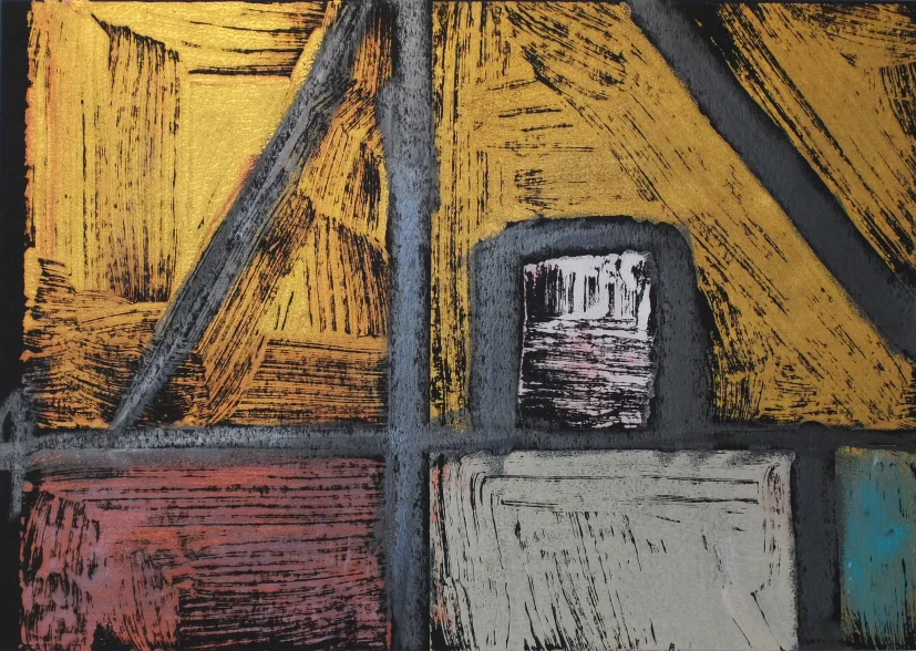 Imagined Spaces No.132, 2014, acrylic and graphite on board, 29.5 x 21 cm