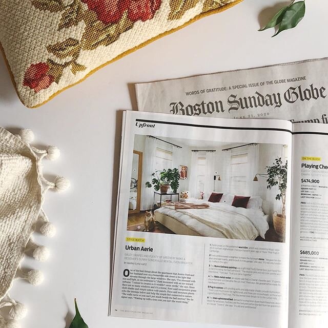 feeling the love today as our Somerville bedroom is featured in the @bostonglobemag. this space means so much to me and really speaks to my design philosophy of incorporating old and new, selecting pieces that are thoughtful and functional and as alw