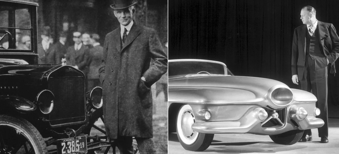 Henry Ford (the old master) and Harley Earl (the modern master).
