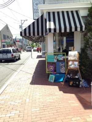 My live painting setup on Commercial Street in Provincetown.
