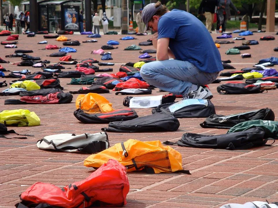 A Send Silence Packing display. Photo courtesy of Active Minds