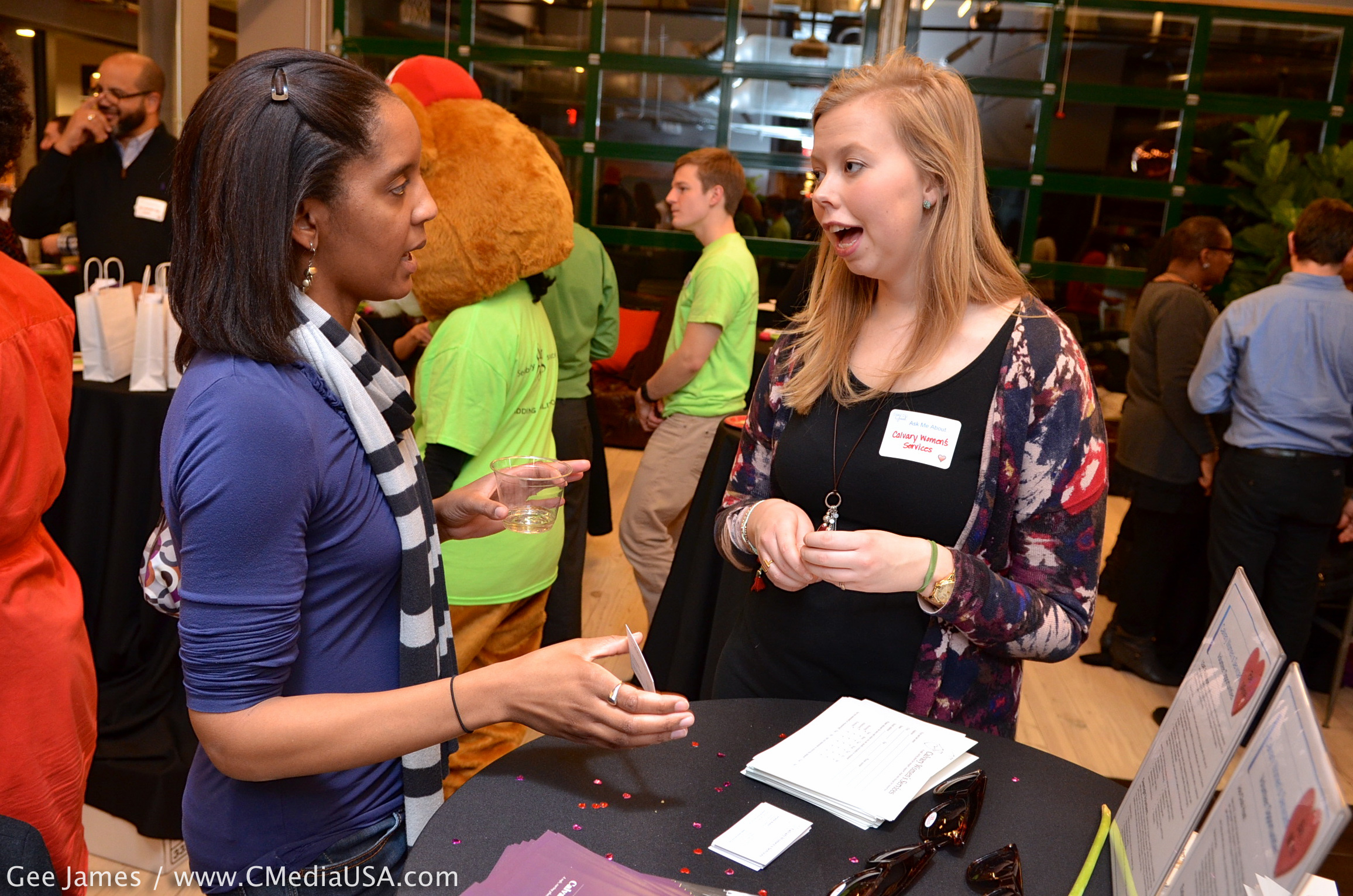  A representative from Calvary Women's Services talks about the organization's programs to help homeless women./Photo by Gee James for CapitolMedia 