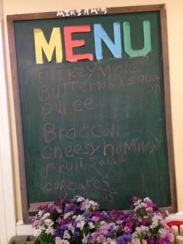 Dinner menu at Miriam's Kitchen