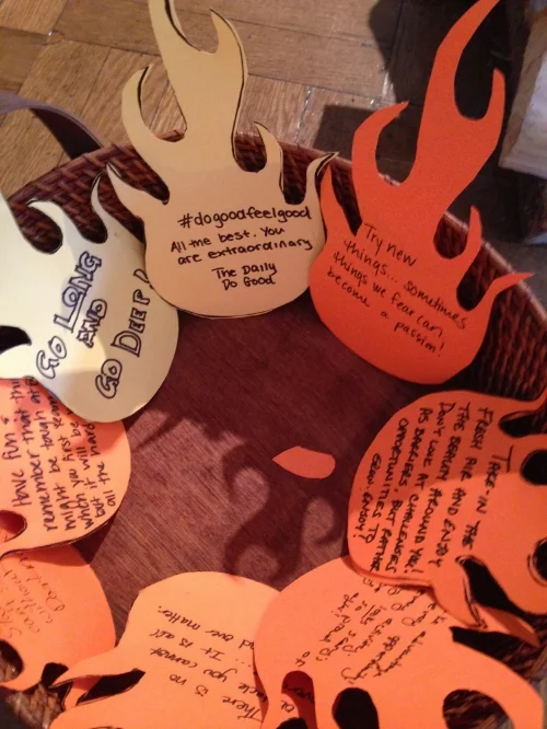 Attendees left encouraging messages for the City Kids to fan the flames of success. 