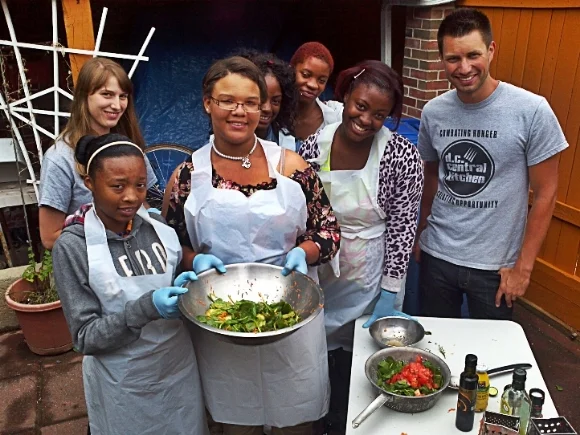 Young Ladies of Tomorrow work with DC Central Kitchen/ Photo from DC Central Kitchen