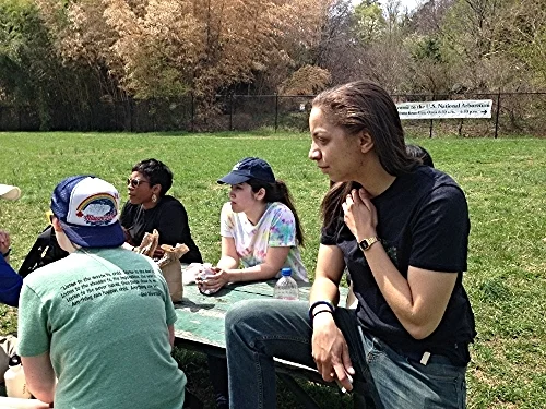 Foreground: Barvona. Background: Claire, April Martin, director of development, City Kids Wilderness Project