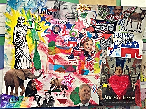 Michael created this collage at Miriam's Studio