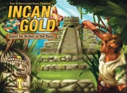 Incan Gold , Plays 3 – 8, ages 6 and up, Designed by Bruno Faidutti and Alan R. Moon.