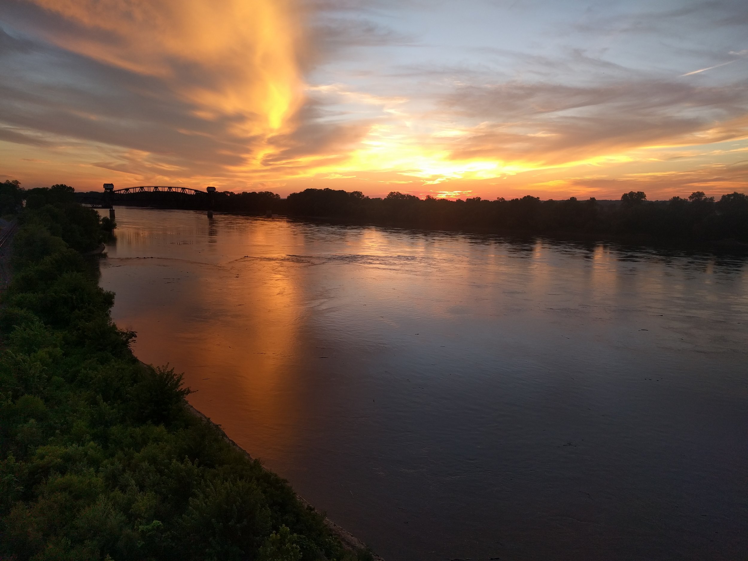 Sunset over the Missouri River on a recent trip to Boonville, Missouri