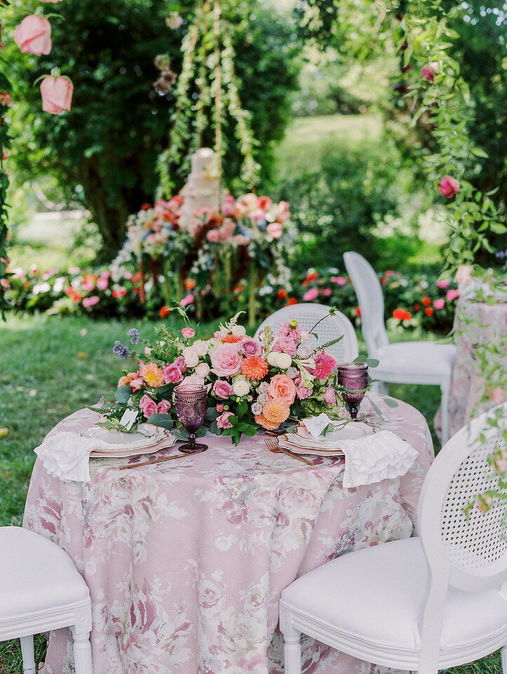 Garden wedding flower reception inspiration