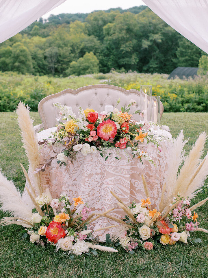 Wedding Flowers Sweetheart table inspiration 
