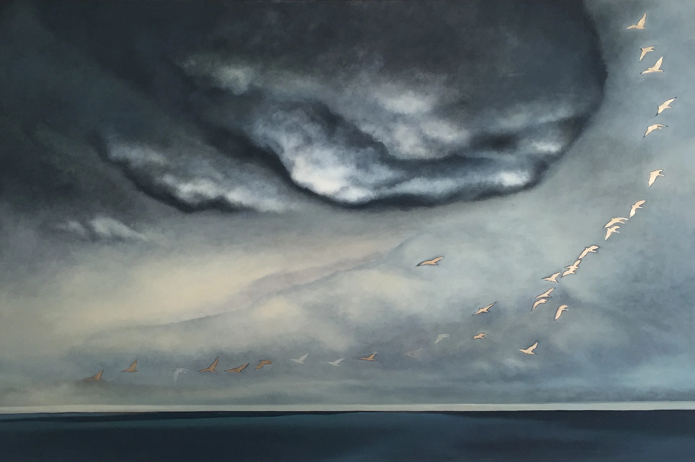 Oil, 23kt Gold leaf on wood panel  |  32" x 48" |  SOLD