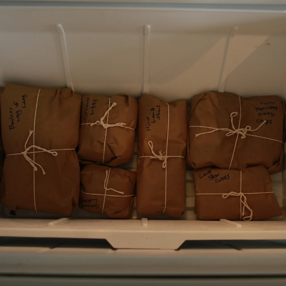 A representation of a Hamlet Meat share, and how much space it takes up in a standard residential refrigerator.