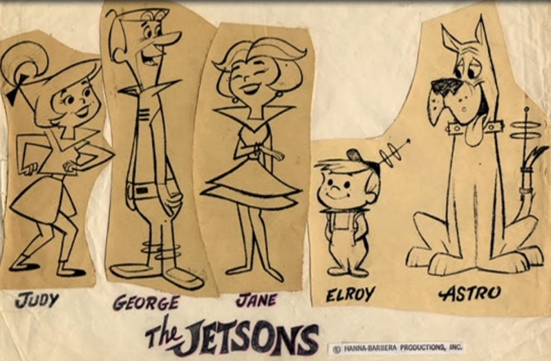 Ed Benedict (?), Character Sheet for The Jetsons , a Hanna-Barbera Show, 1962. George, Jane, Judy et. al., may have been designed by Benedict–they betray his sense of shape. I have never been able to find a character design credit for the show.