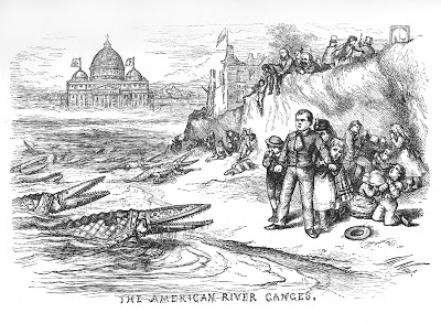 Visual rhetorician Thomas Nast offers up an anti-Catholic broadside in "American Ganges," published by Harper's Weekly on September 30, 1871 (and reprised with modifications on May 8, 1875). A thorough discussion of the image provided here . 