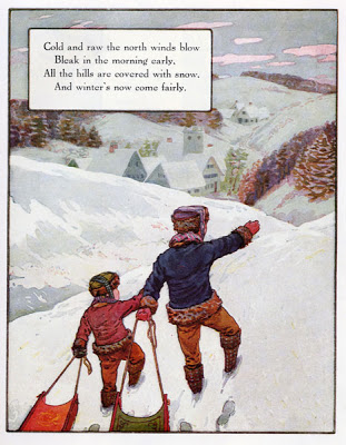 Frederick Richardson, “Cold and Raw the North Winds Blow,” in the Volland Edition Mother Goose , 1915