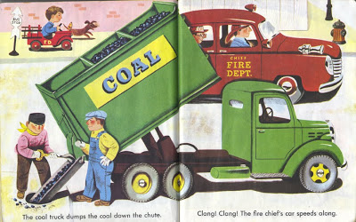  Cars and Trucks. A Little Golden Book, Illustrated by Richard Scarry. Golden Press, New York. 1951. Golden Books were jointly produced by Simon & Shuster, New York, and Western Publishing Company, Inc., Racine, Wisconsin.